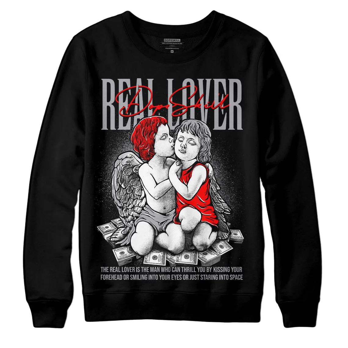 Fire Red 9s DopeSkill Sweatshirt Real Lover Graphic sold by Archiify product image thumbnail 2