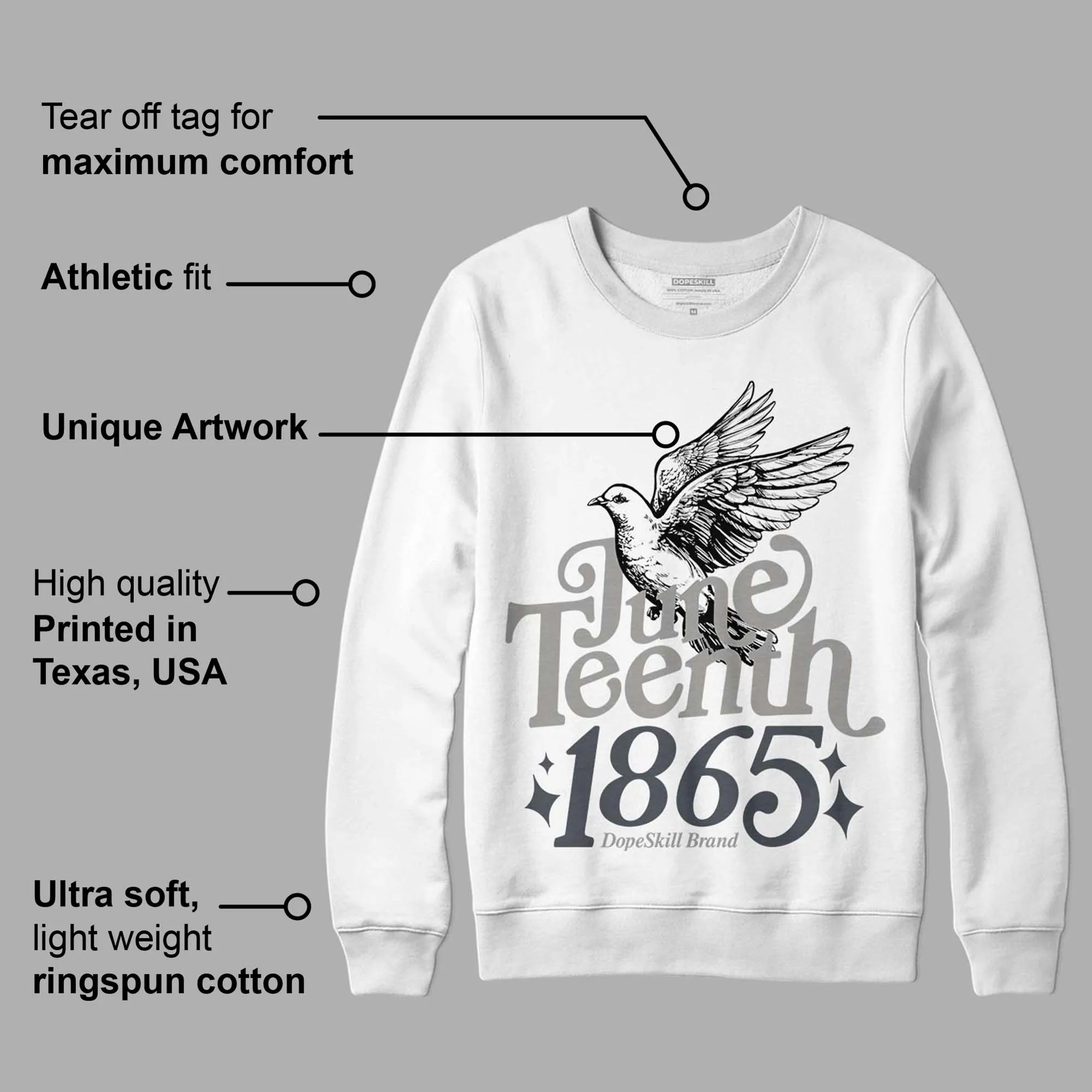 Cool Grey 11s DopeSkill Sweatshirt Juneteenth 1865 Graphic sold by Archiify product image thumbnail 3
