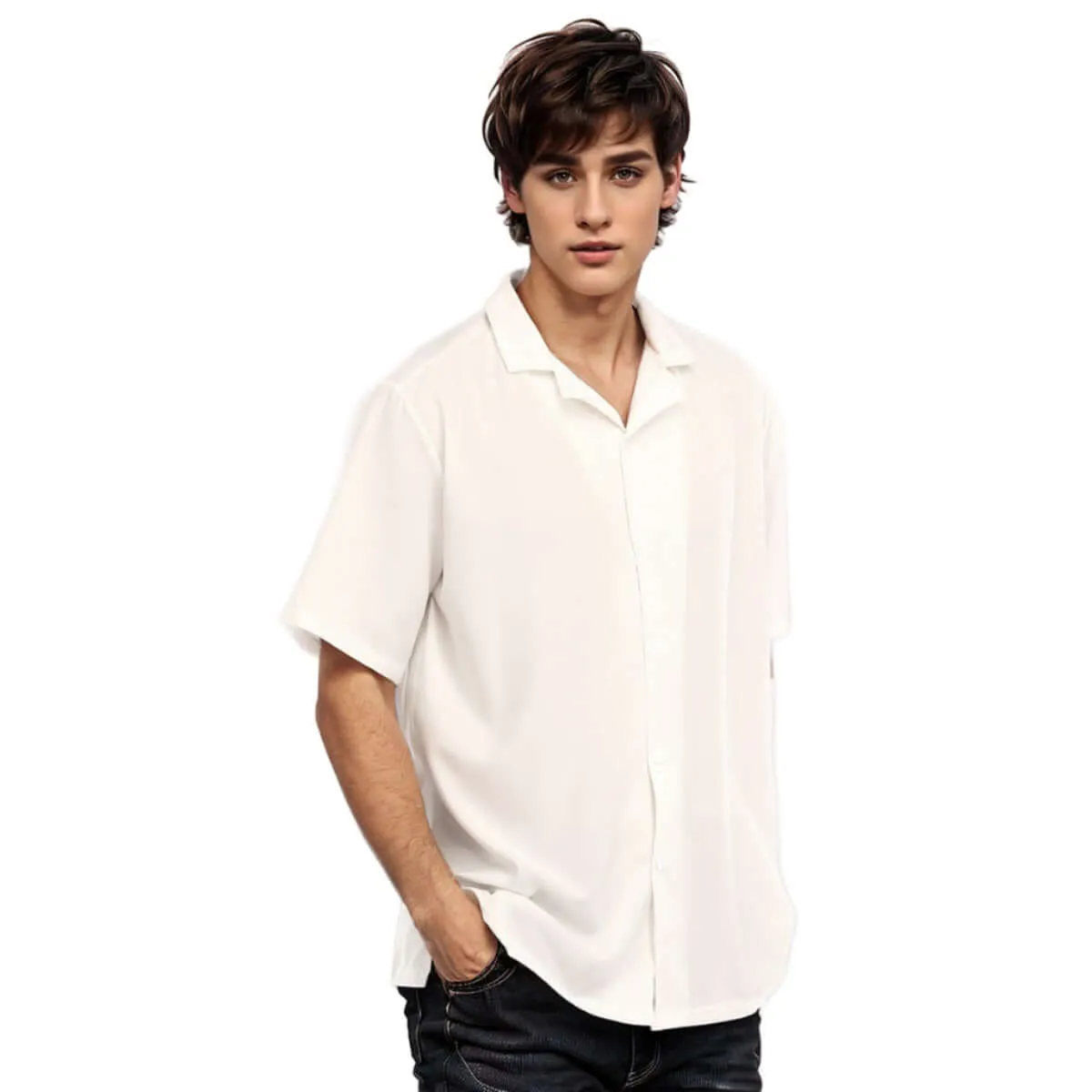 Hippie Colorful Striped Print Men's Hawaiian Shirt Short Sleeve sold by Archiify product image thumbnail 3