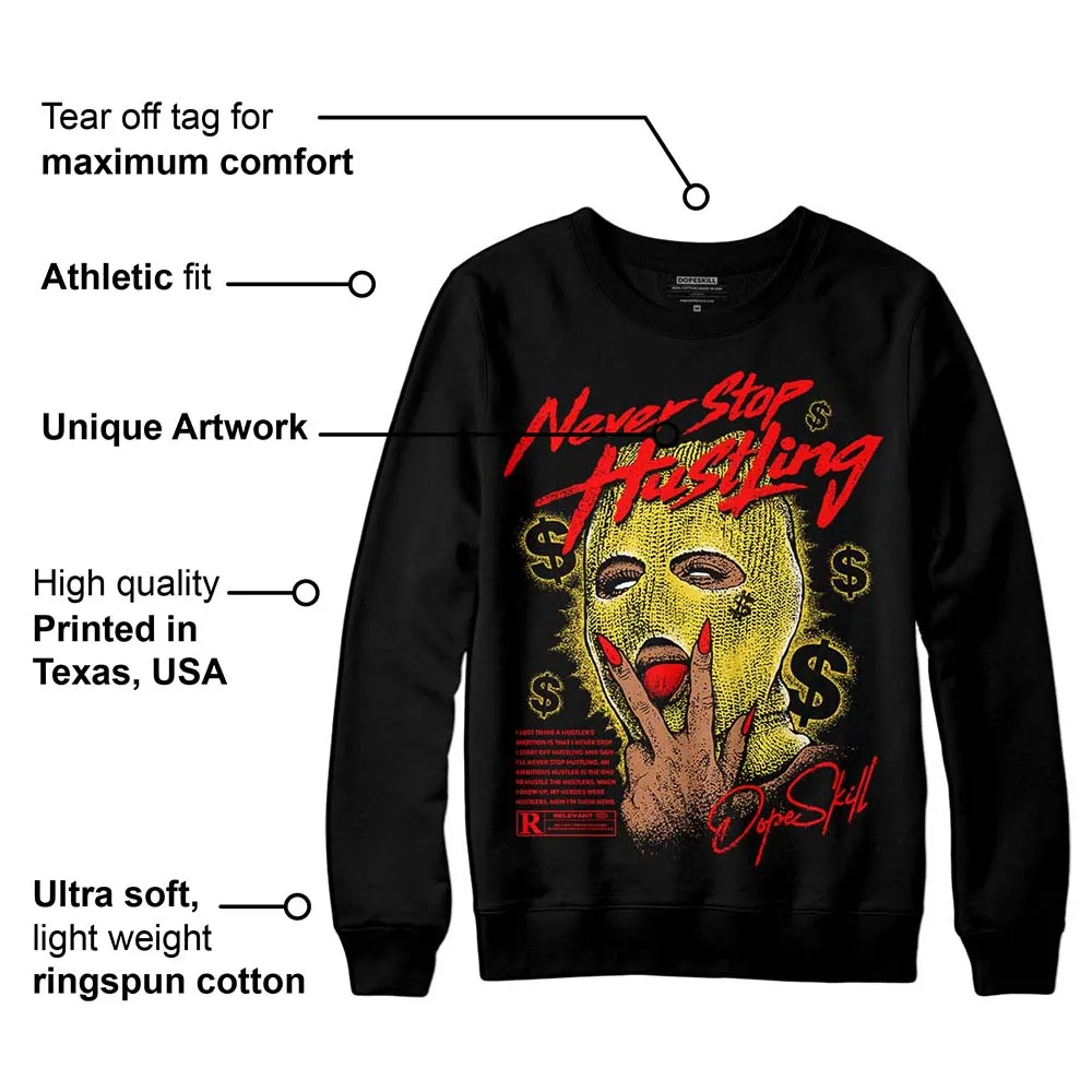 Black Tour Yellow AJ 4 Thunder DopeSkill Sweatshirt Never Stop Hustling Graphic sold by Archiify product image thumbnail 3