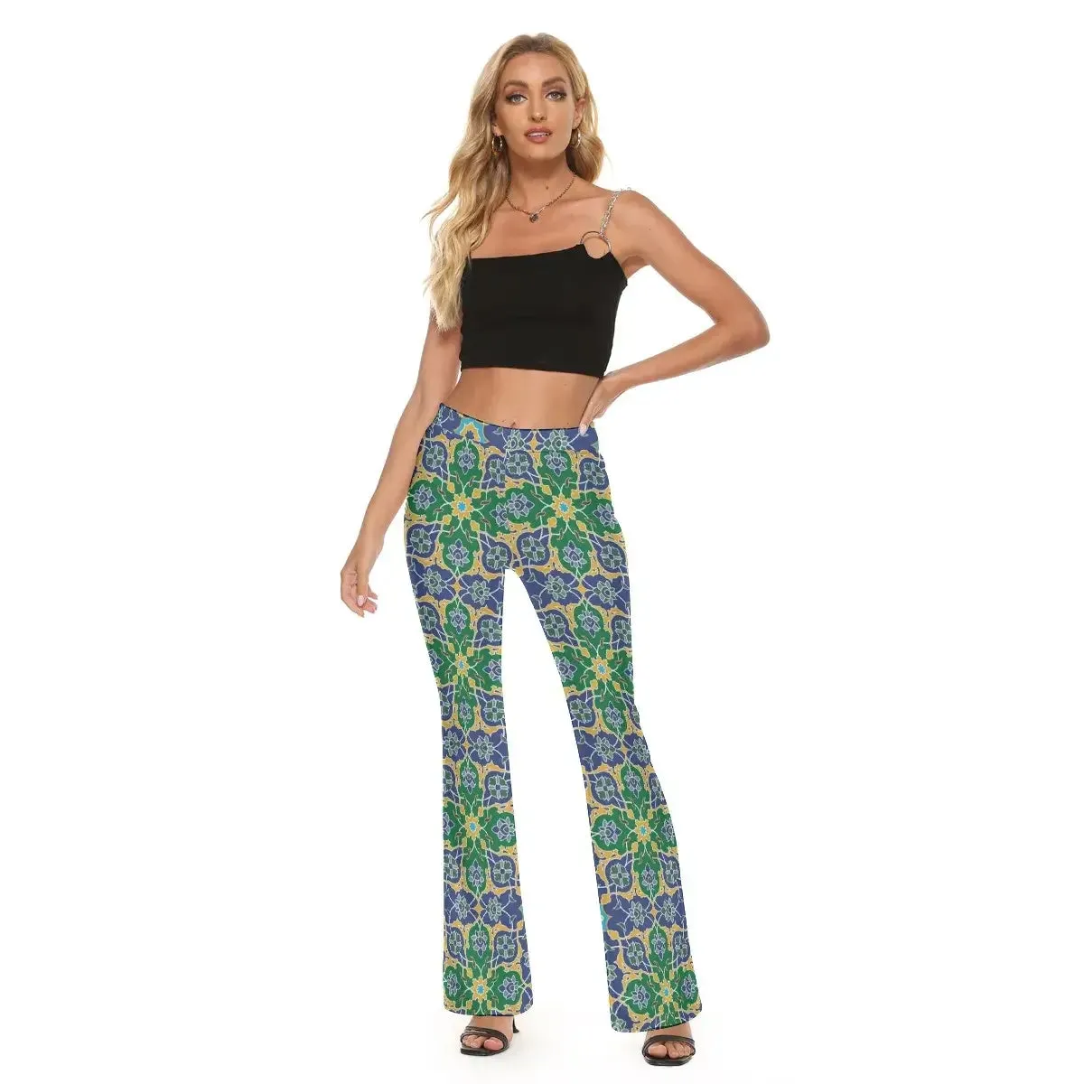 Bohemian Style Women's High Elastic Flare Long Pants sold by Archiify product image thumbnail 3