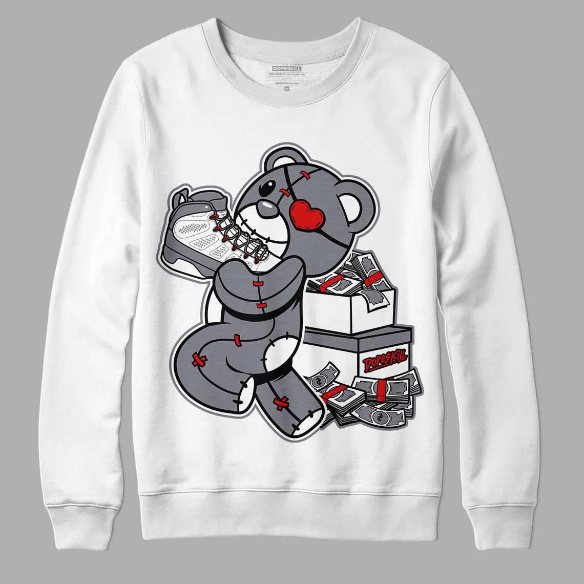 Fire Red 9s DopeSkill Sweatshirt Bear Steals Sneaker Graphic sold by Archiify product image thumbnail 5