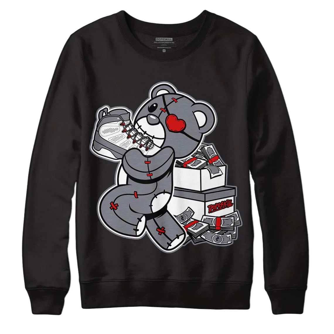 Fire Red 9s DopeSkill Sweatshirt Bear Steals Sneaker Graphic sold by Archiify product image thumbnail 2