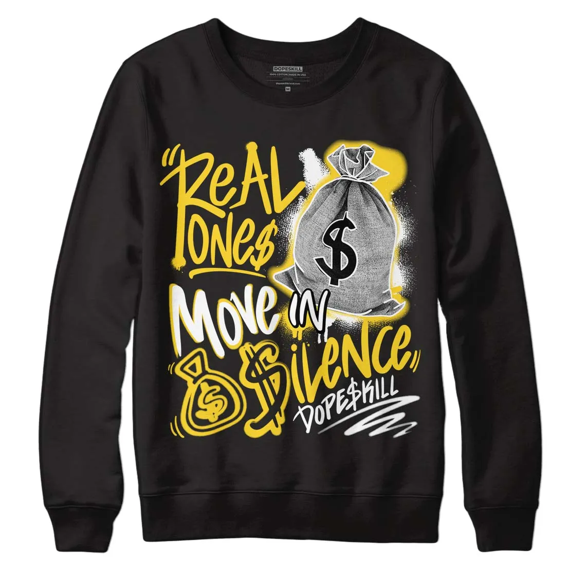 Black Tour Yellow AJ 4 Thunder DopeSkill Sweatshirt Real Ones Move In Silence Graphic sold by Archiify product image thumbnail 5