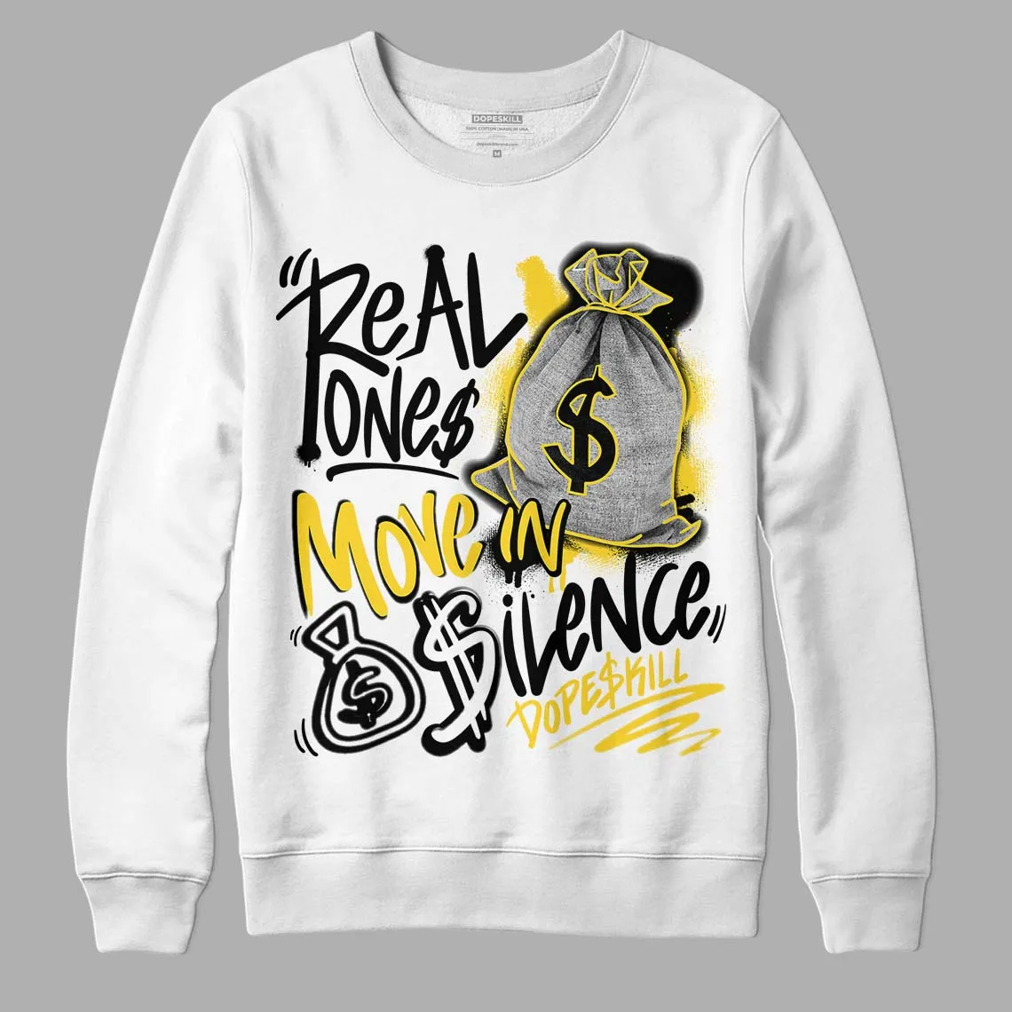 Black Tour Yellow AJ 4 Thunder DopeSkill Sweatshirt Real Ones Move In Silence Graphic sold by Archiify product image thumbnail 2
