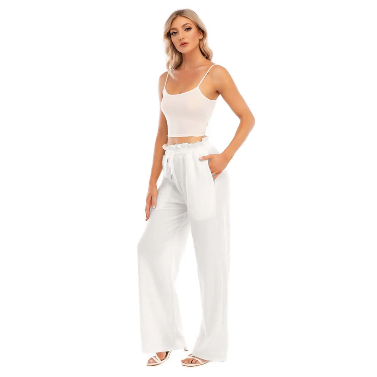 Hippie Patchwork Print Women's Waist Fungus Edge Wide-leg Pants sold by Archiify product image thumbnail 4