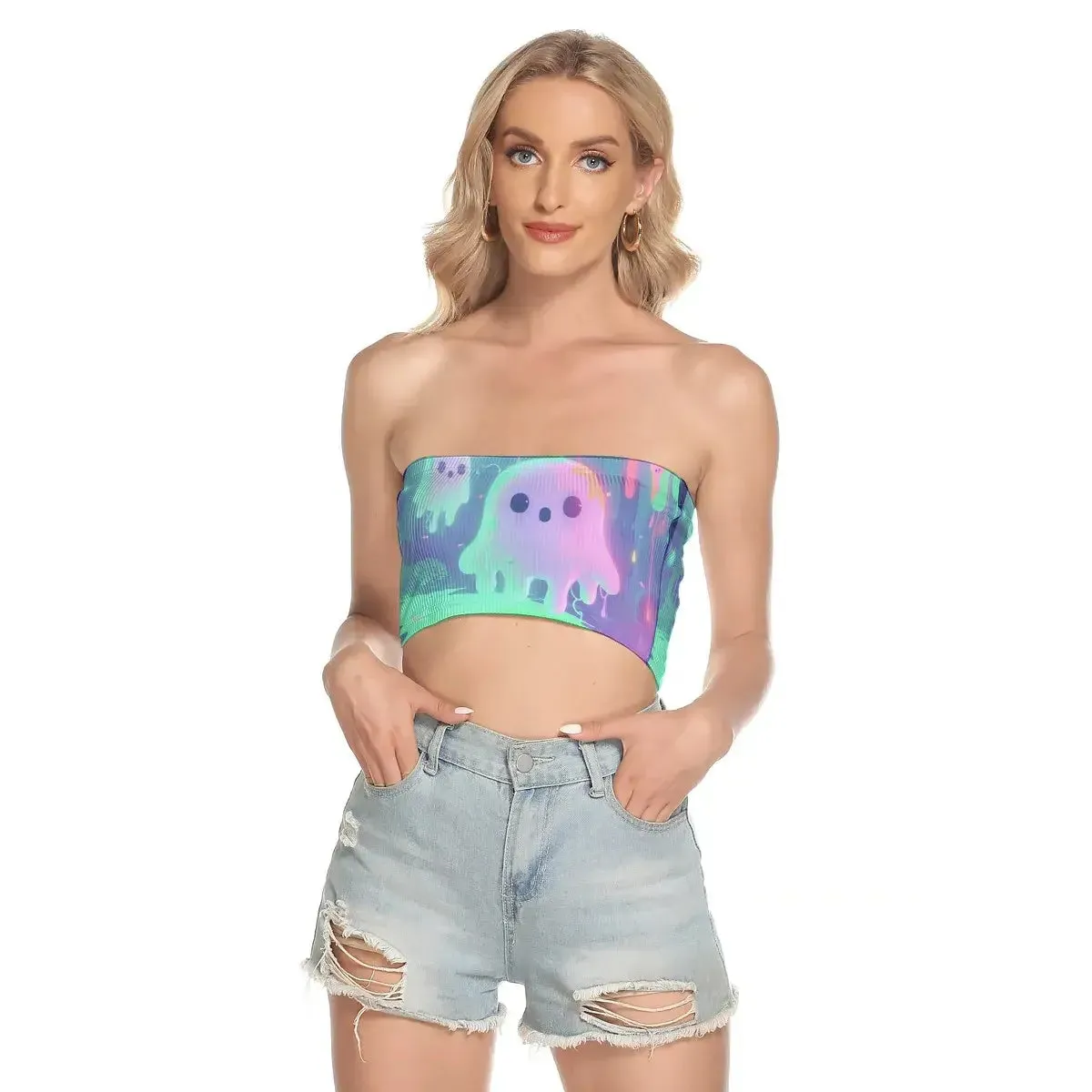Hip-Hop Style Printed Women's Tube Top sold by Archiify