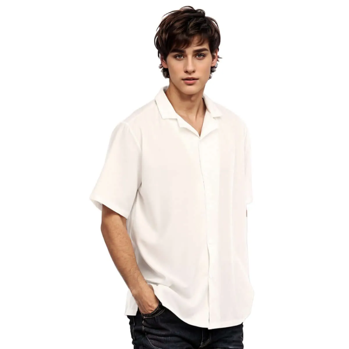 Hip-Hop Style Men's Shirt With Button Closure sold by Archiify product image thumbnail 3
