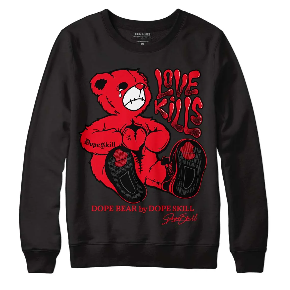 Red Thunder 4s DopeSkill Sweatshirt Love Kills Graphic sold by Archiify product image thumbnail 5