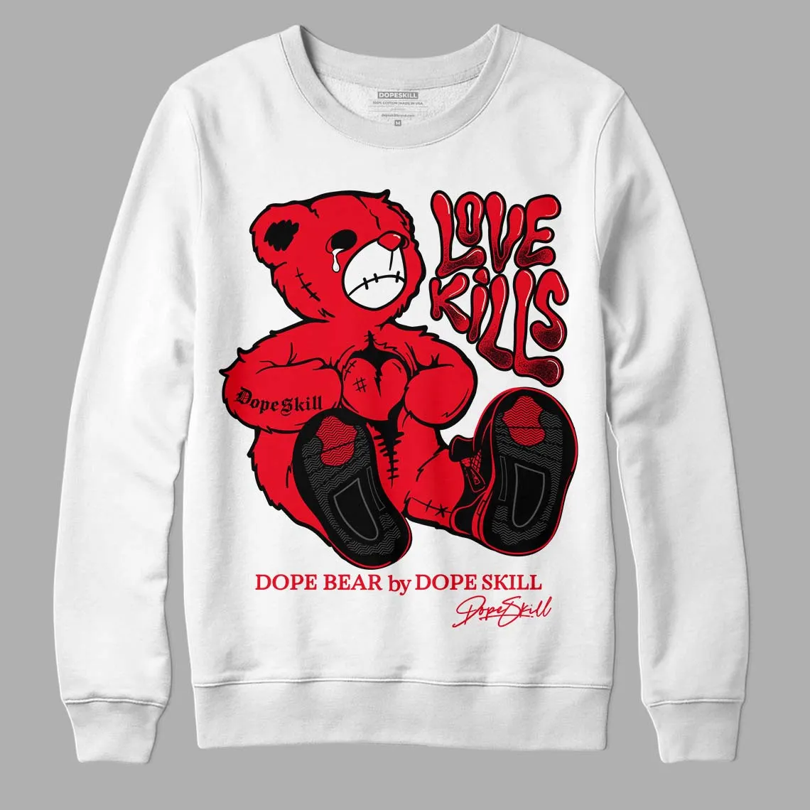 Red Thunder 4s DopeSkill Sweatshirt Love Kills Graphic sold by Archiify product image thumbnail 2