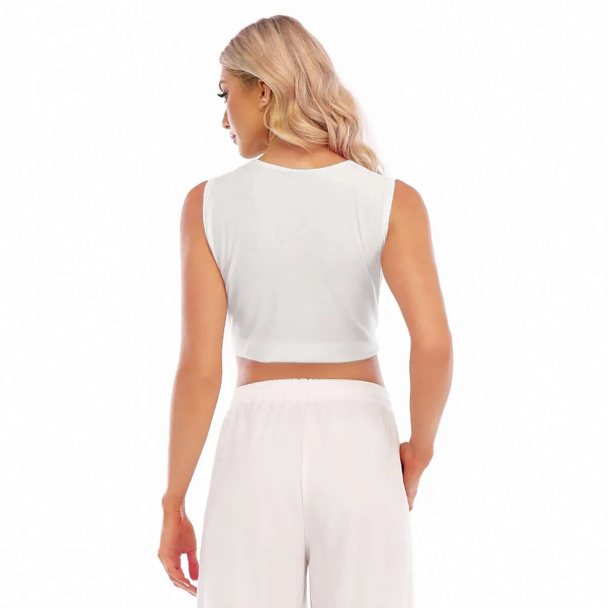 Pop Style Women's Crew Neck Sleeveless Loose Cropped Top sold by Archiify product image thumbnail 5