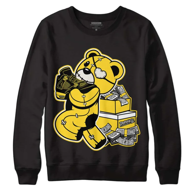 Black Tour Yellow AJ 4 Thunder DopeSkill Sweatshirt Bear Steals Sneaker Graphic sold by Archiify