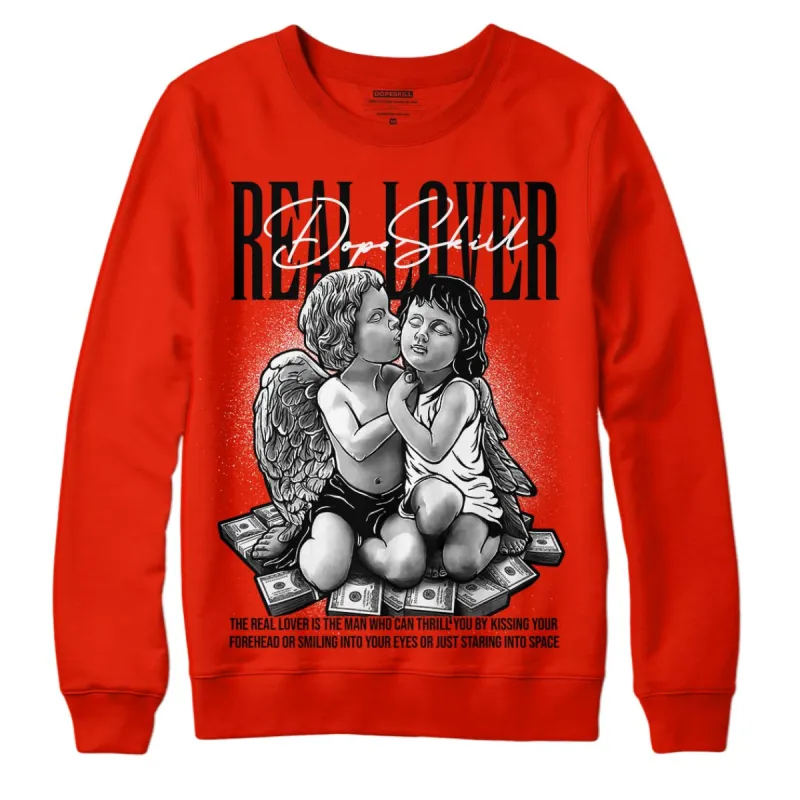 Red Foam Runner DopeSkill Vermillion Red Sweatshirt Real Lover Graphic sold by Archiify