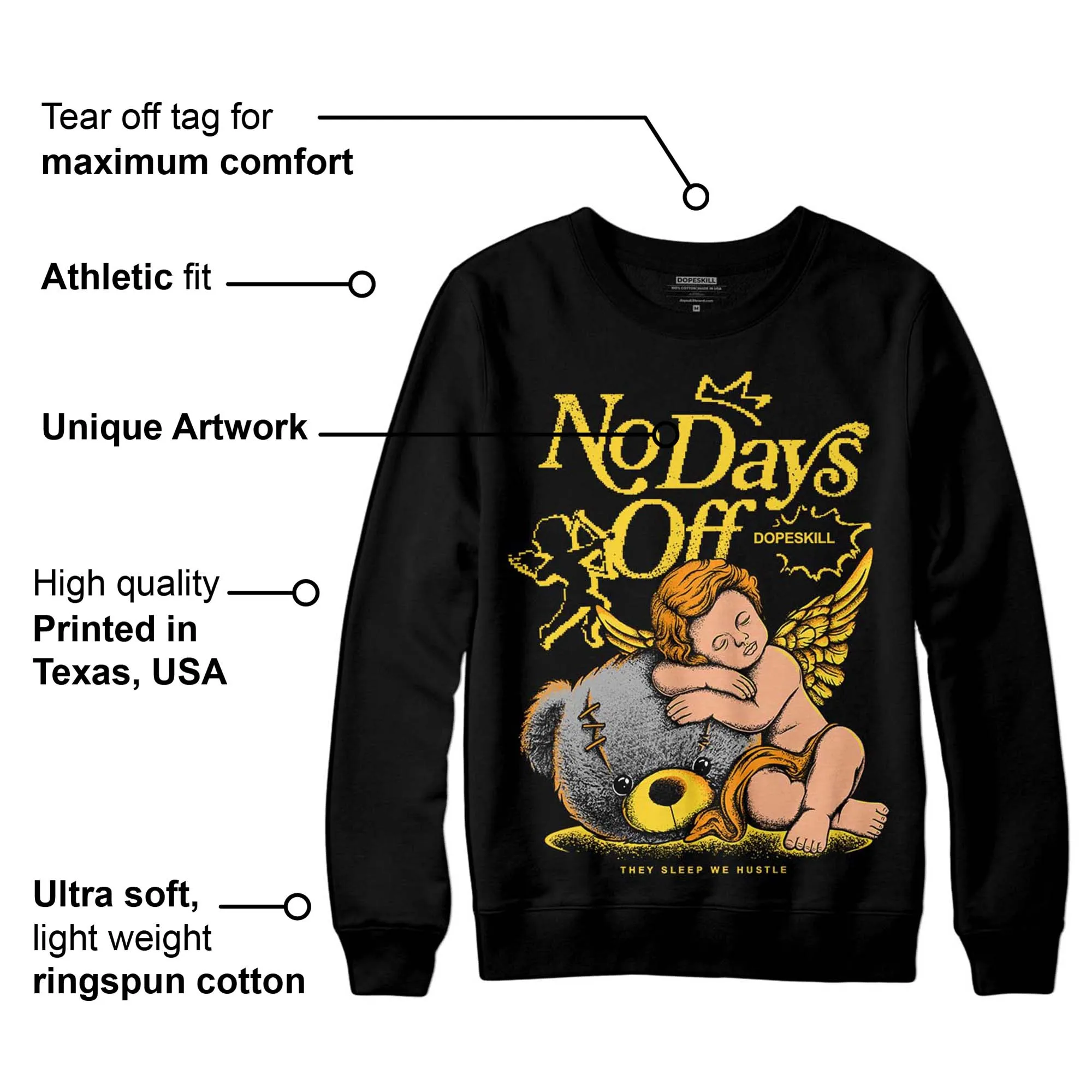 Black Tour Yellow AJ 4 Thunder DopeSkill Sweatshirt New No Days Off Graphic sold by Archiify product image thumbnail 3