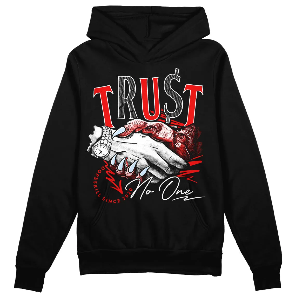 Cherry 11s DopeSkill Hoodie Sweatshirt Trust No One Graphic sold by Archiify product image thumbnail 2