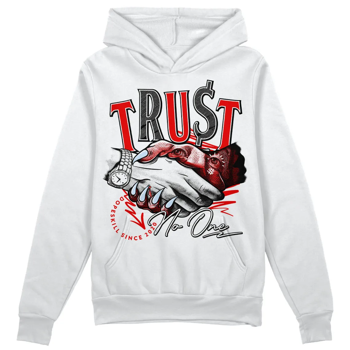Cherry 11s DopeSkill Hoodie Sweatshirt Trust No One Graphic sold by Archiify