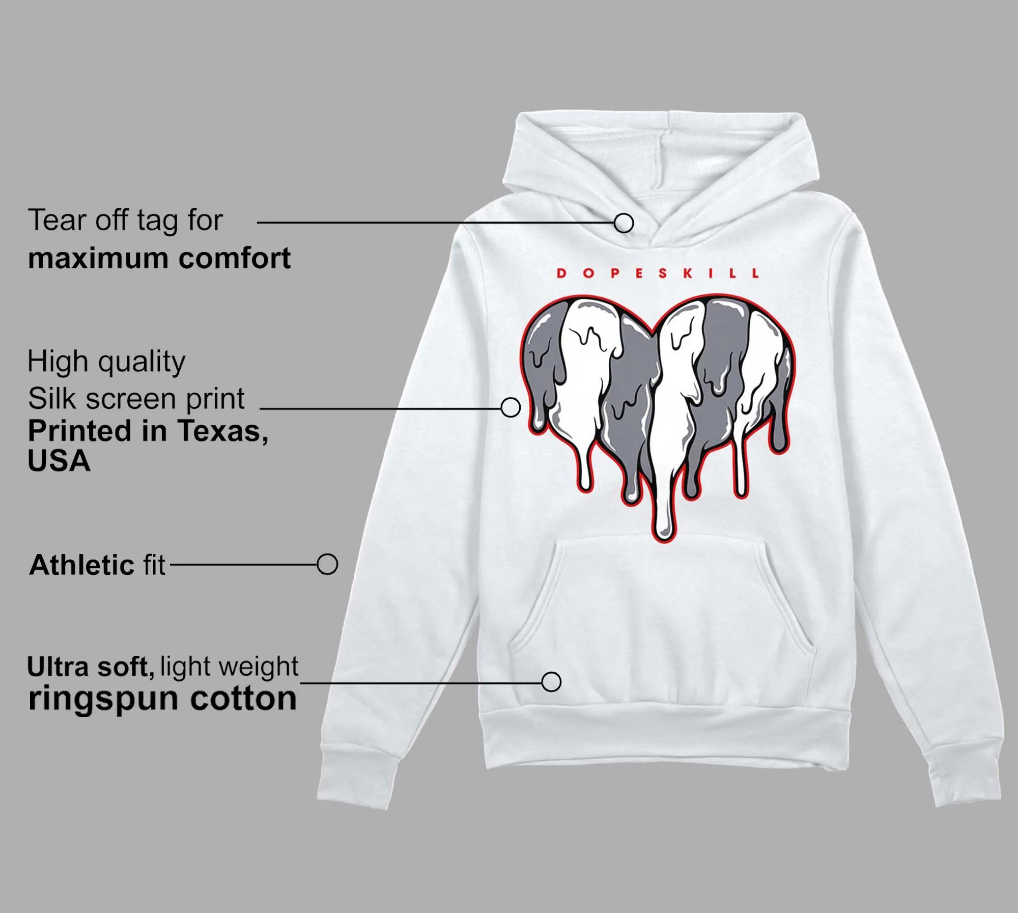 Fire Red 9s DopeSkill Hoodie Sweatshirt Slime Drip Heart Graphic sold by Archiify product image thumbnail 3