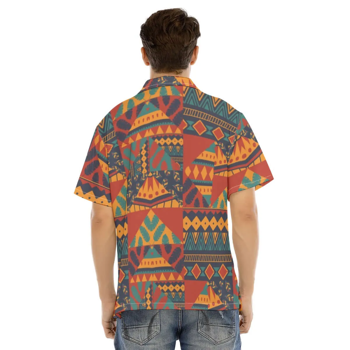Bohemian Vintage Geo Print Man's Short Sleeves Shirt sold by Archiify product image thumbnail 4