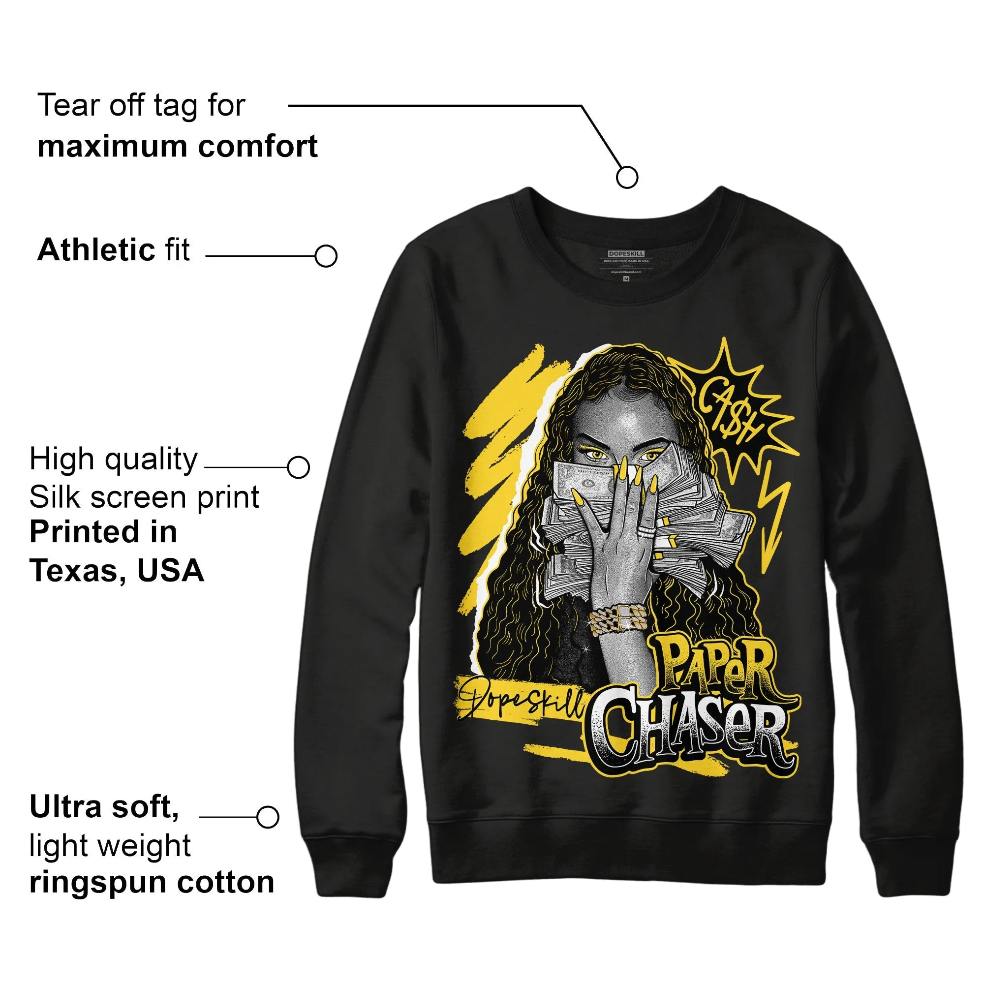 Black Tour Yellow AJ 4 Thunder DopeSkill Sweatshirt NPC Graphic sold by Archiify product image thumbnail 3