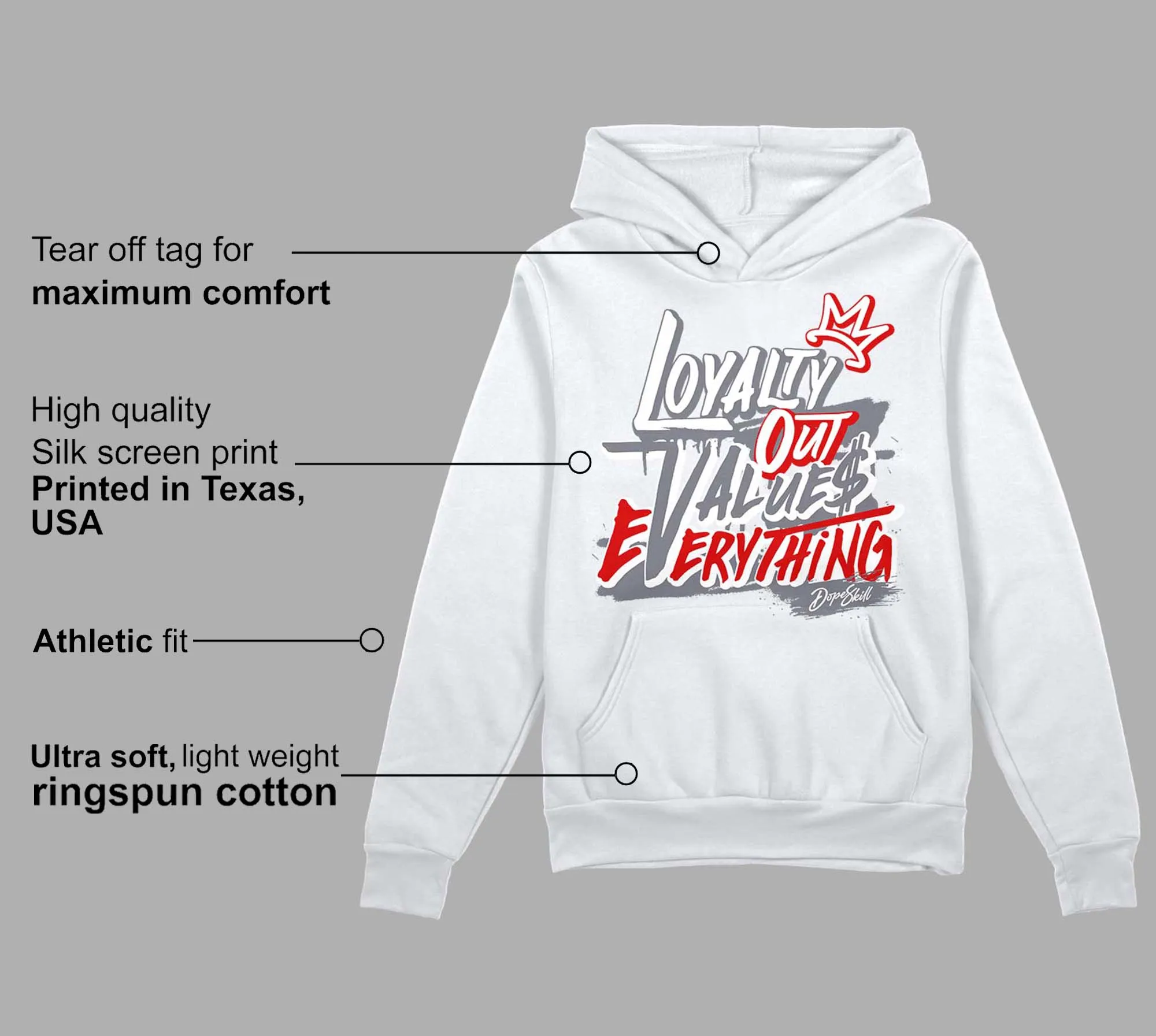 Fire Red 9s DopeSkill Hoodie Sweatshirt LOVE Graphic sold by Archiify product image thumbnail 3