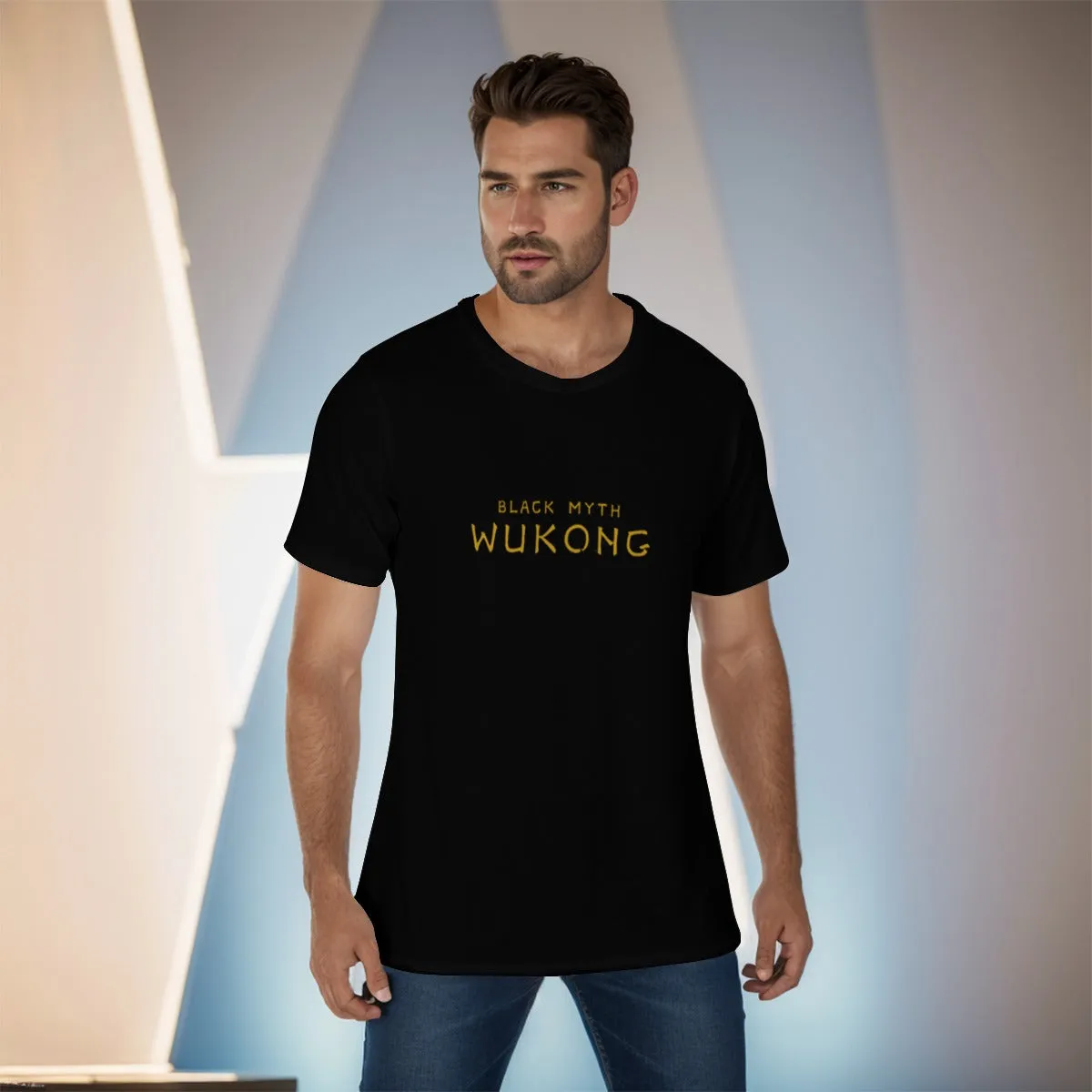 WuKong Ⅱ Black All-Over Print Men's O-Neck T-Shirt sold by Archiify product image thumbnail 4