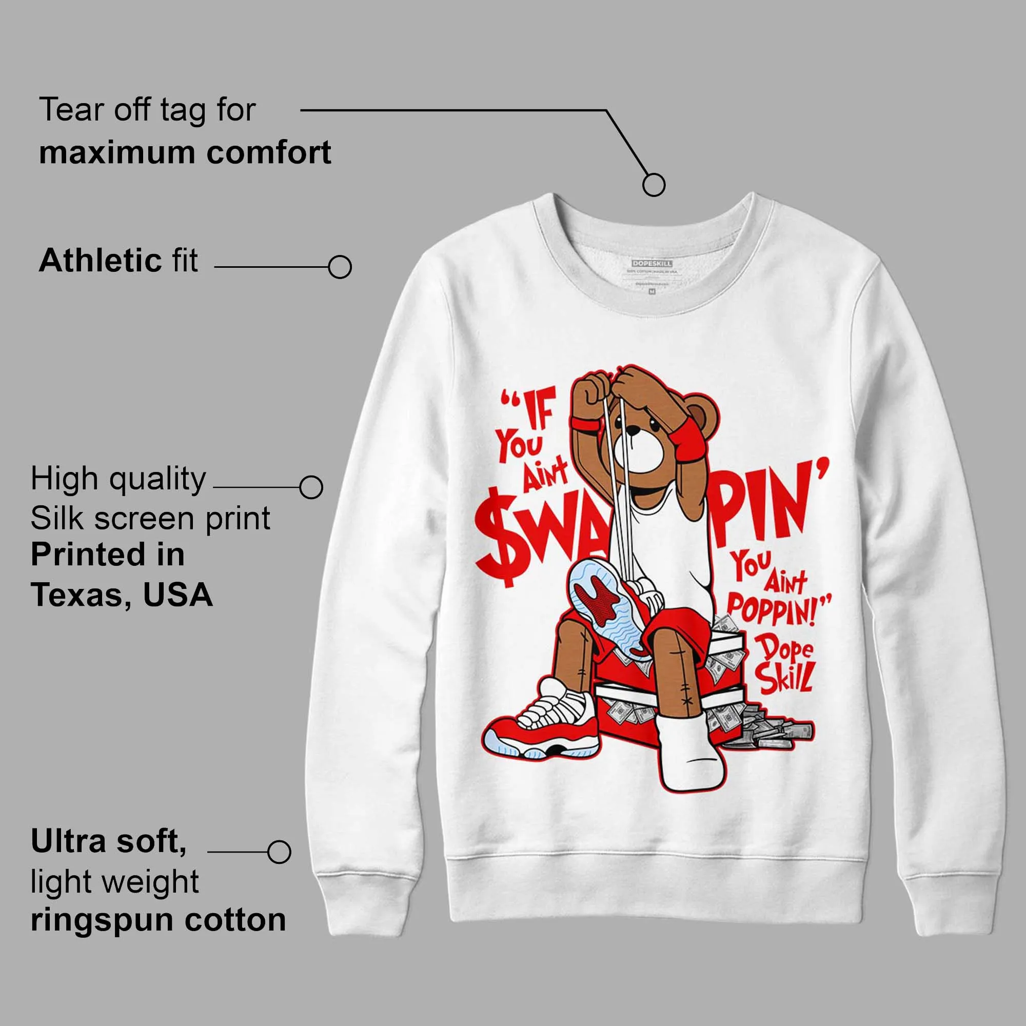 Cherry 11s DopeSkill Sweatshirt If You Aint Graphic sold by Archiify product image thumbnail 3