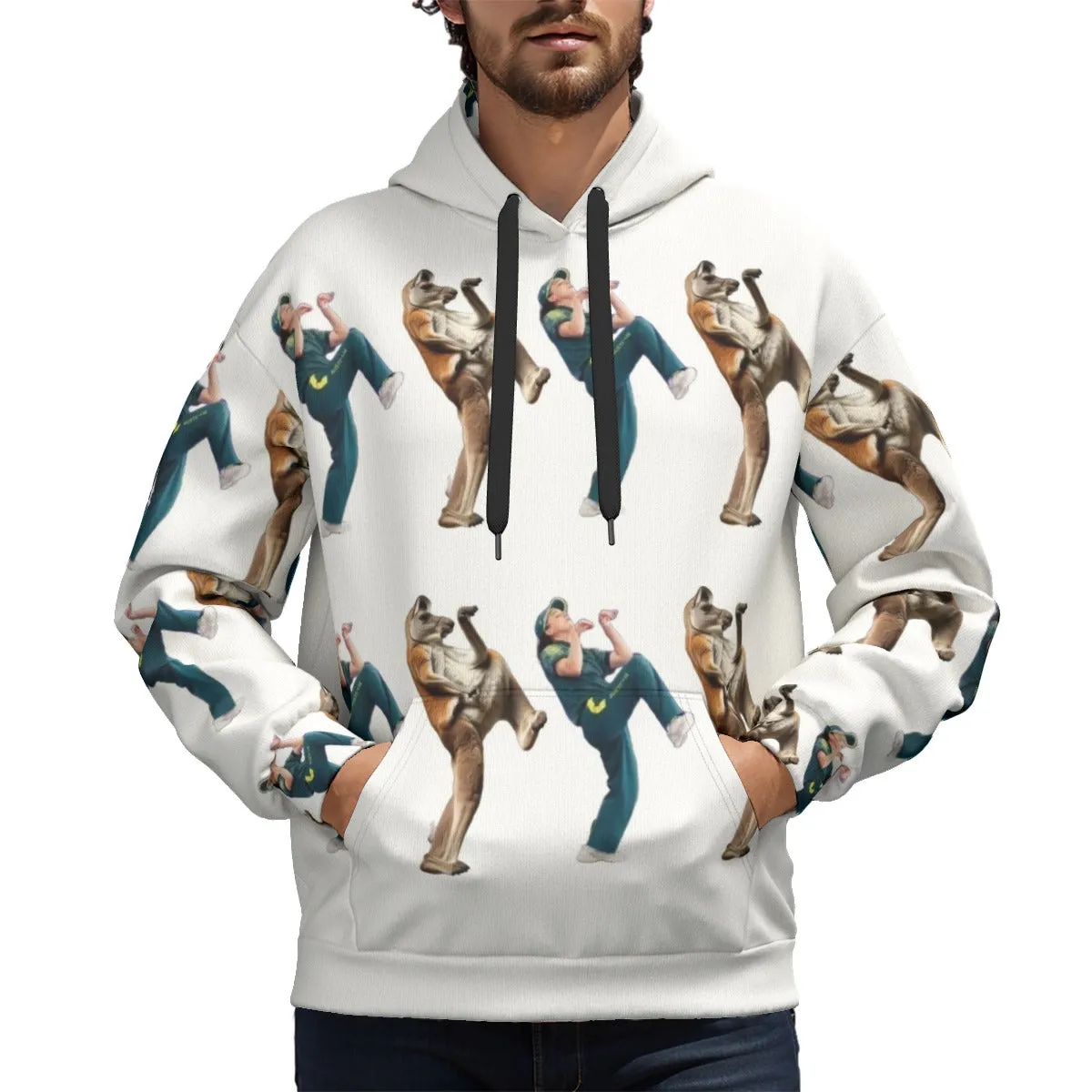 Breakdancing Kangaroo All-Over Print Unisex Plus Fleece Pullover Hoodie sold by Archiify product image thumbnail 3