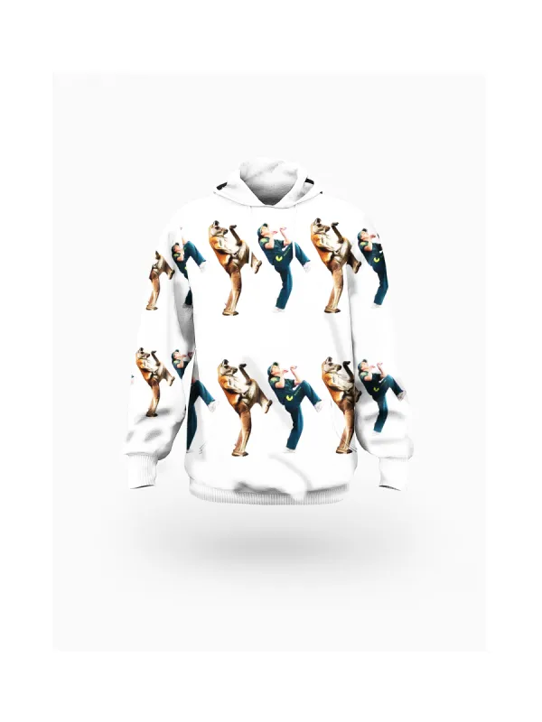 Breakdancing Kangaroo All-Over Print Unisex Plus Fleece Pullover Hoodie sold by Archiify