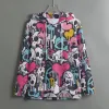 Colorful Skull Print Drawstring Women's Pullover Hoodie sold by Archiify