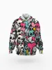 Colorful Skull Print Drawstring Women's Pullover Hoodie sold by Archiify