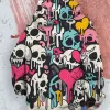 Colorful Skull Print Drawstring Women's Pullover Hoodie sold by Archiify