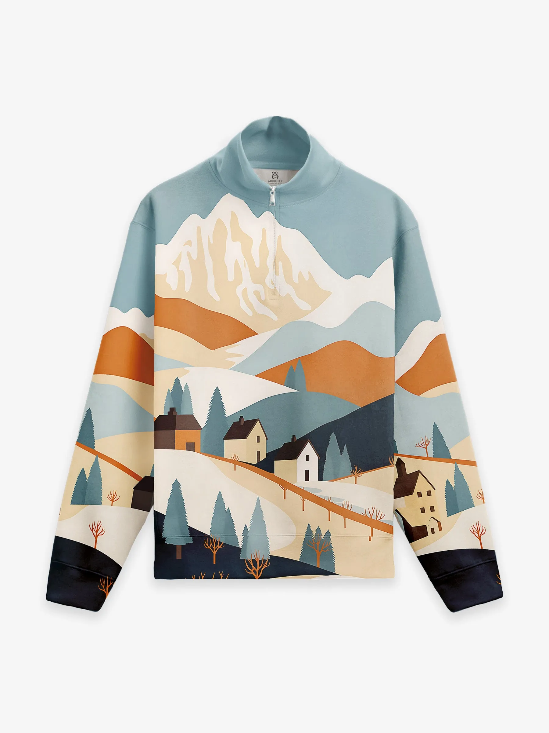 Fuzzy Half Zip Pullover in Summit Serenity sold by Archiify