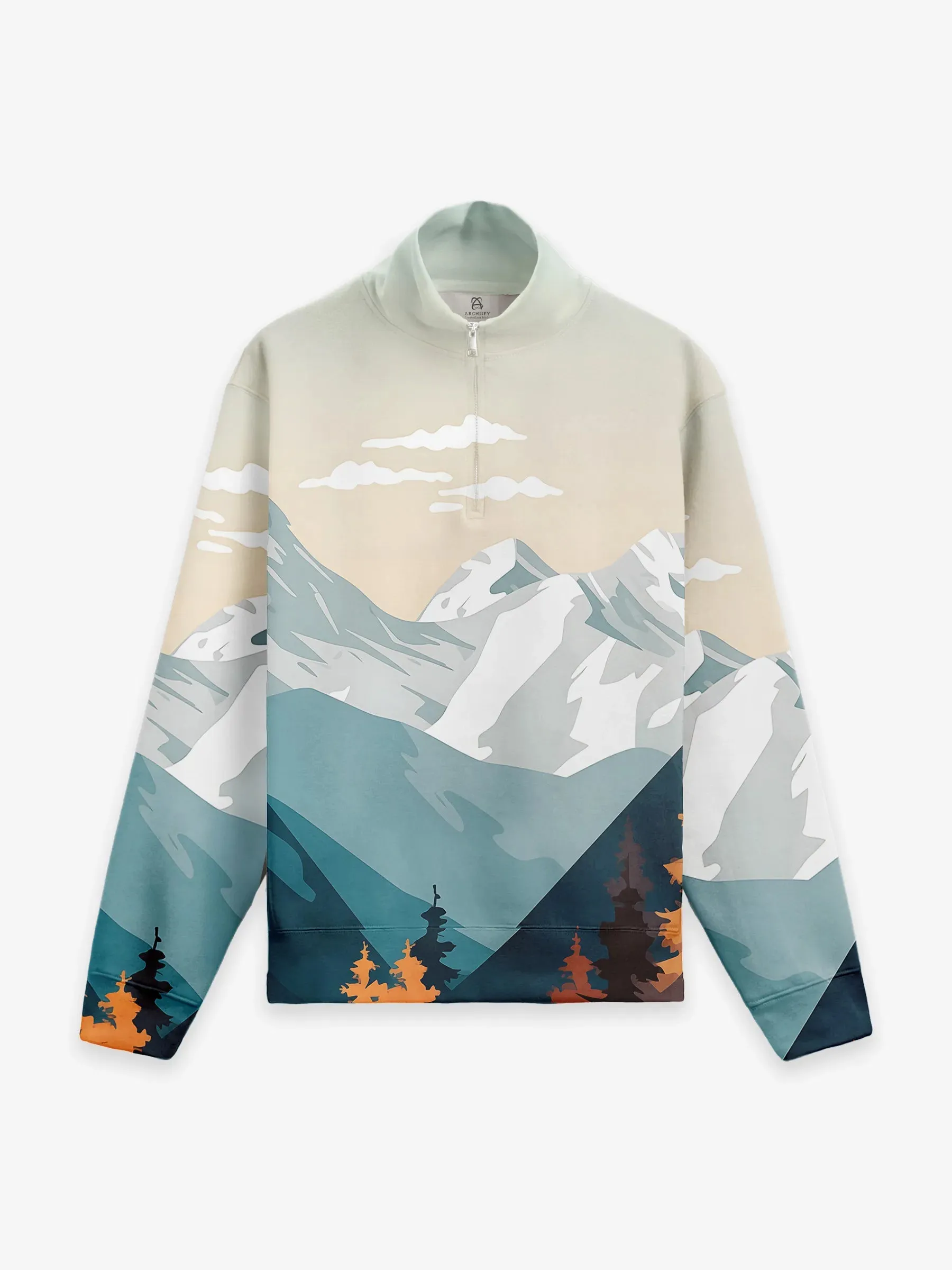Fuzzy Half Zip Pullover in Alpine Escape sold by Archiify