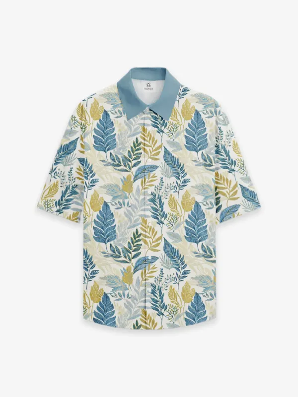 Breezy Hawaiian Short-Sleeve Shirt in Tropic Foliage sold by Archiify