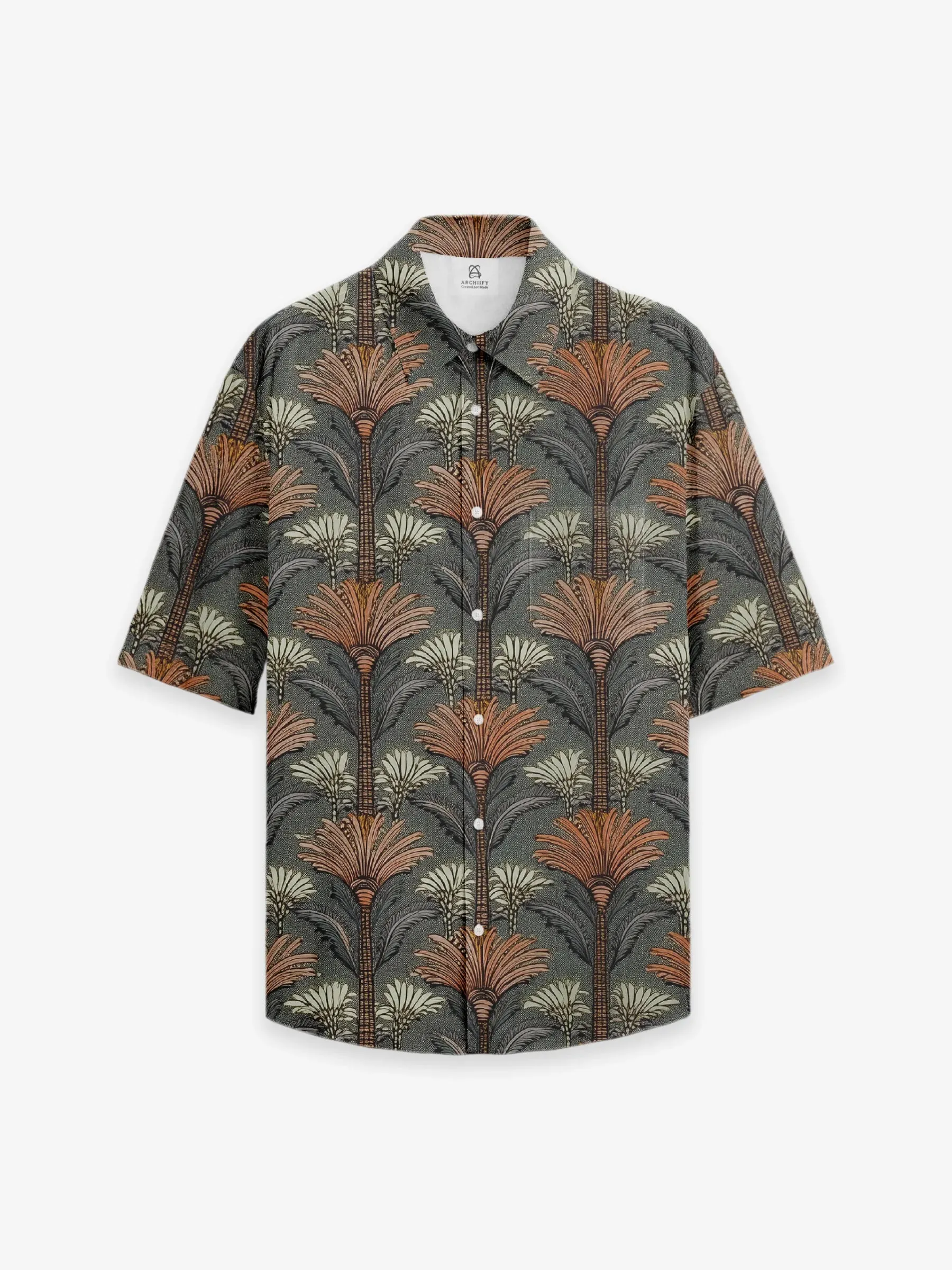 Breezy Hawaiian Short-Sleeve Shirt in Palm Paradise sold by Archiify