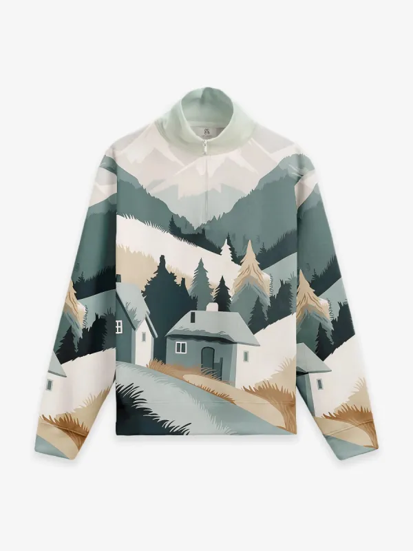 Fuzzy Half Zip Pullover in Frosted Slopes sold by Archiify