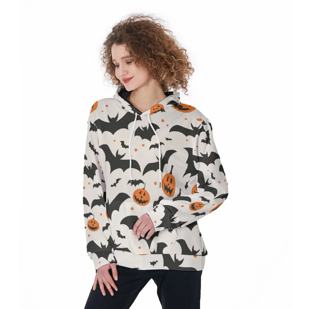 Bat Pumpkin Print Women's Hoodie sold by Archiify product image thumbnail 3