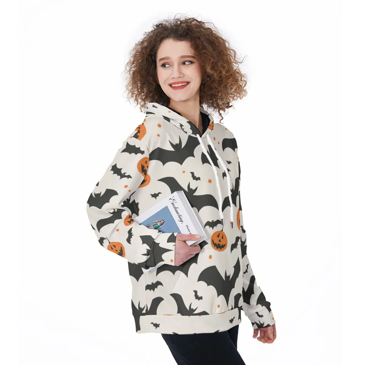 Bat Pumpkin Print Women's Hoodie sold by Archiify product image thumbnail 4