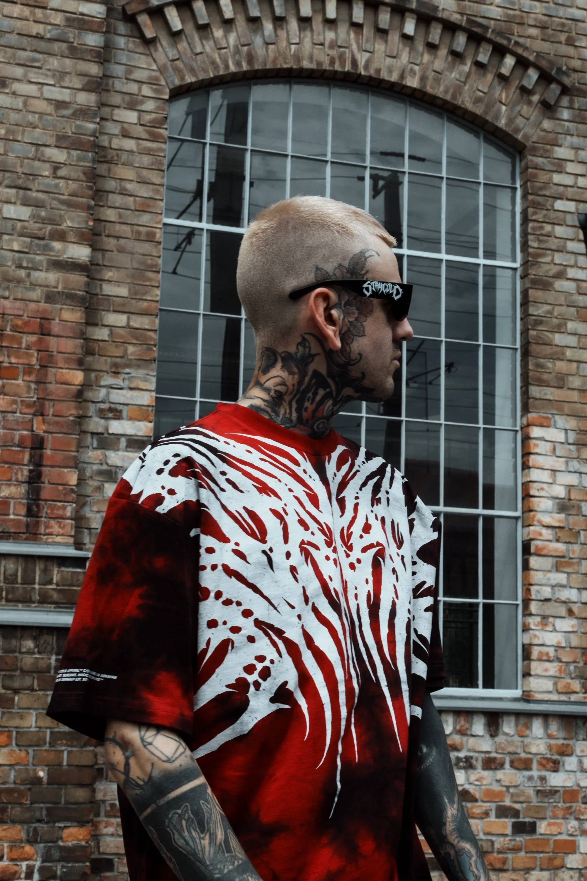 Necroblade (white) - Heavy Oversized T-Shirt Acid Red 250GSM sold by Archiify product image thumbnail 4