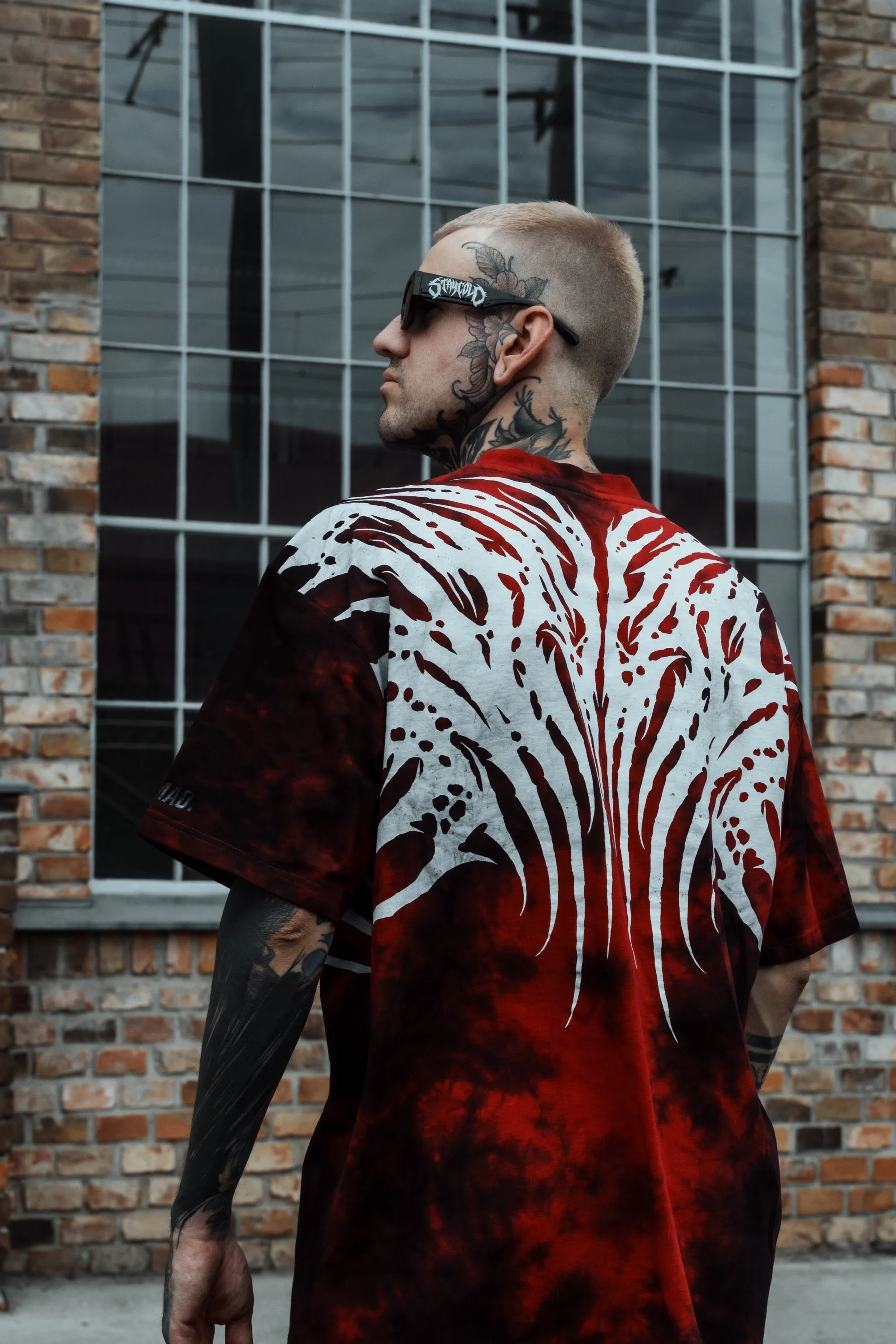 Necroblade (white) - Heavy Oversized T-Shirt Acid Red 250GSM sold by Archiify product image thumbnail 3