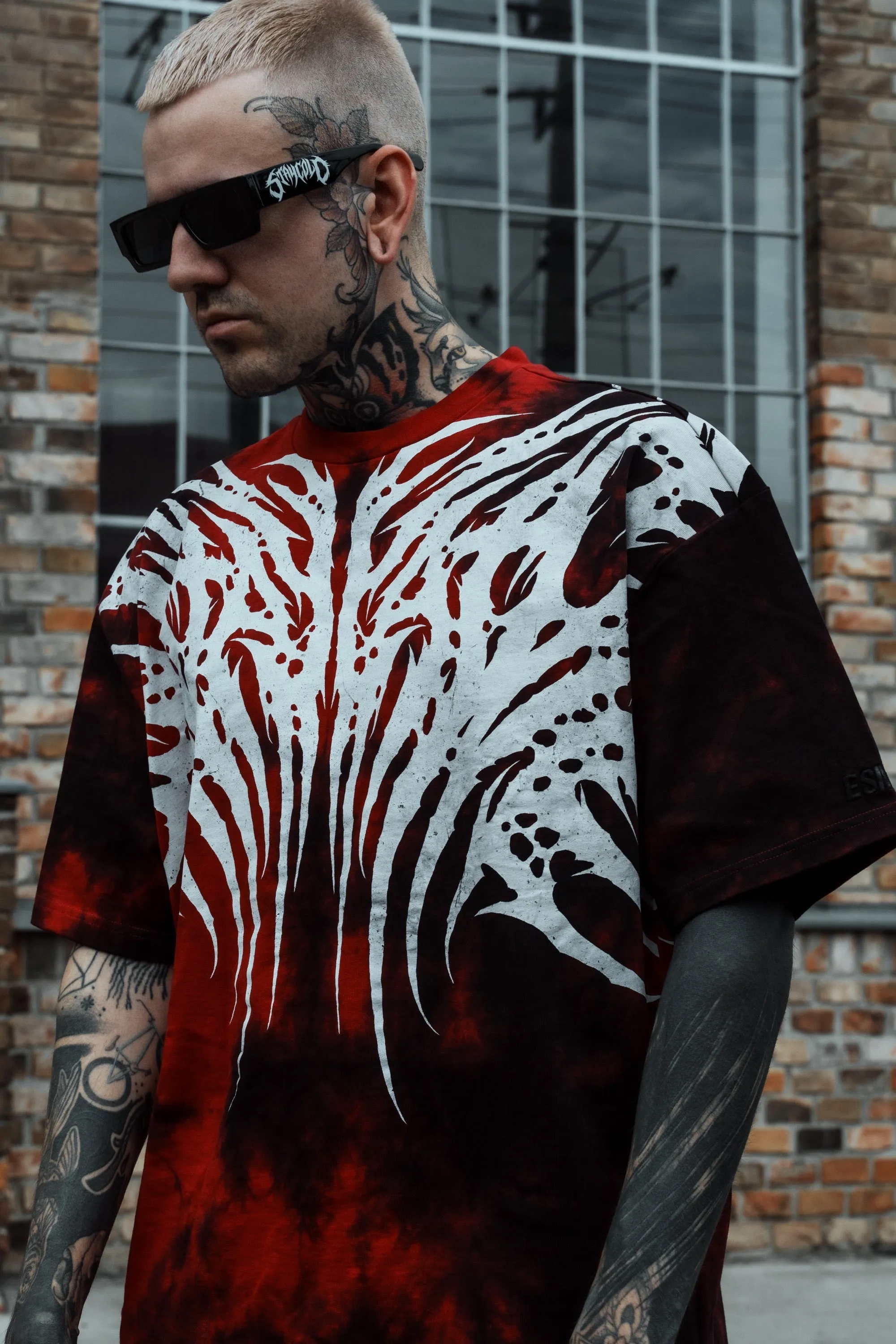 Necroblade (white) - Heavy Oversized T-Shirt Acid Red 250GSM sold by Archiify product image thumbnail 2