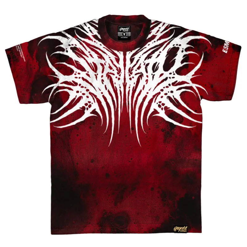 Necroblade (white) - Heavy Oversized T-Shirt Acid Red 250GSM sold by Archiify