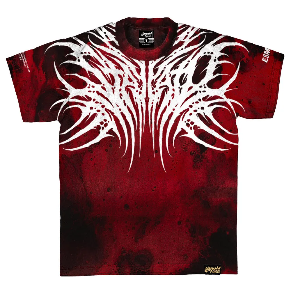 Necroblade (white) - Heavy Oversized T-Shirt Acid Red 250GSM sold by Archiify