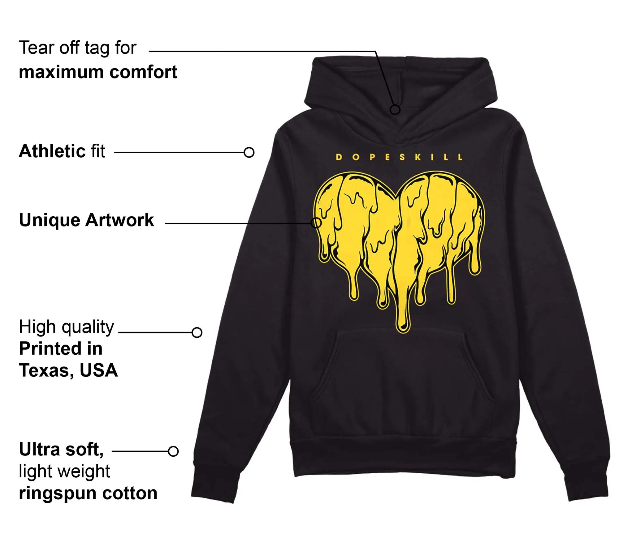 Black Tour Yellow AJ 4 Thunder DopeSkill Hoodie Sweatshirt Slime Drip Heart Graphic sold by Archiify product image thumbnail 3