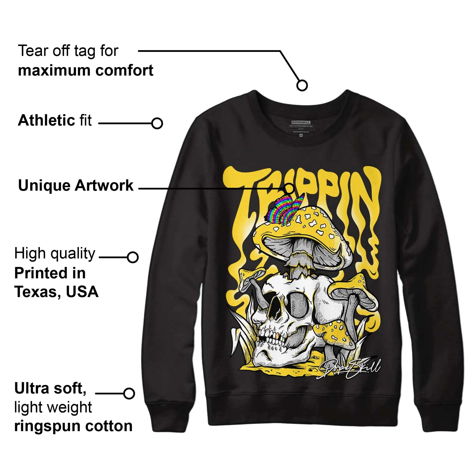 Black Tour Yellow AJ 4 Thunder DopeSkill Sweatshirt Trippin Graphic sold by Archiify product image thumbnail 3