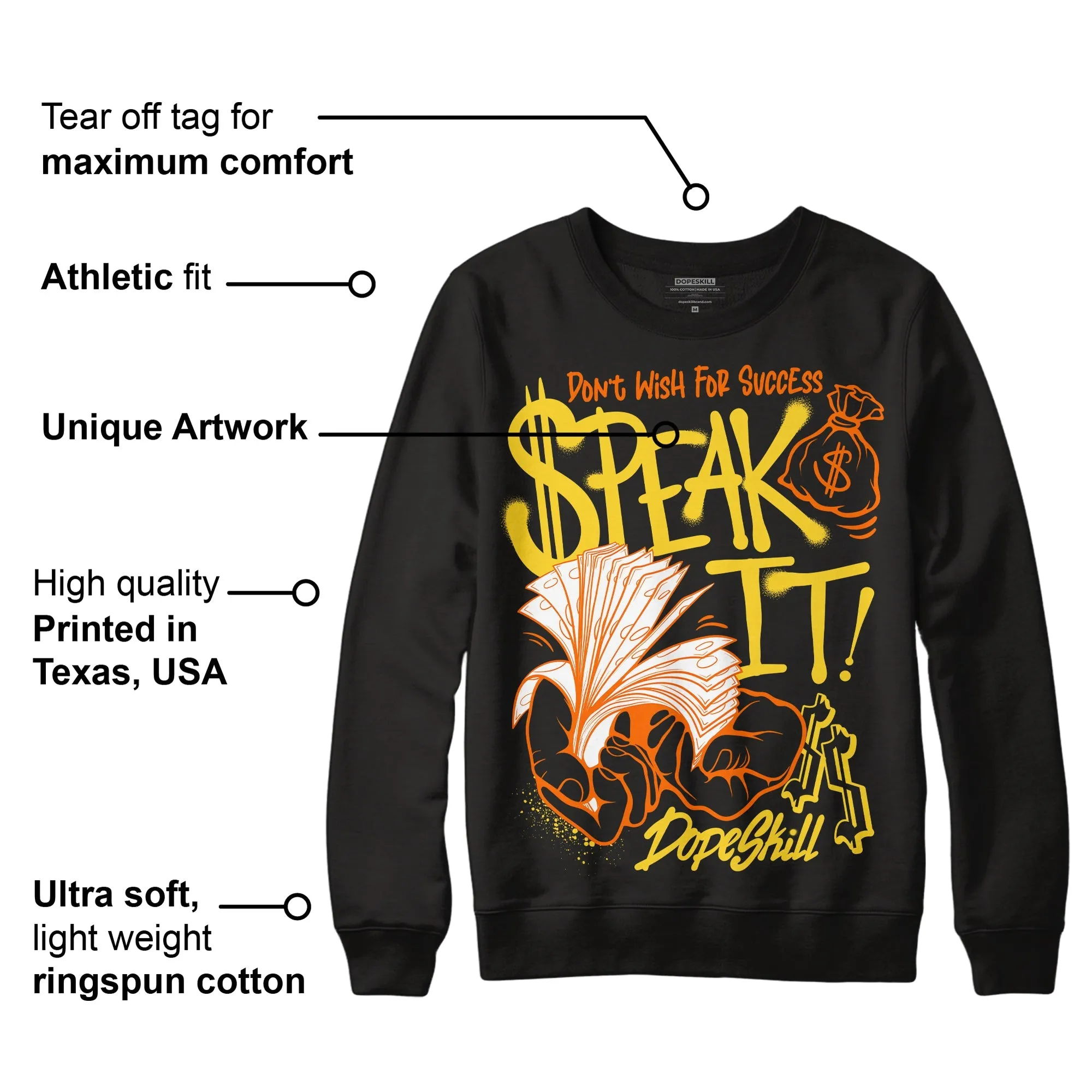 Black Tour Yellow AJ 4 Thunder DopeSkill Sweatshirt Speak It Graphic sold by Archiify product image thumbnail 3