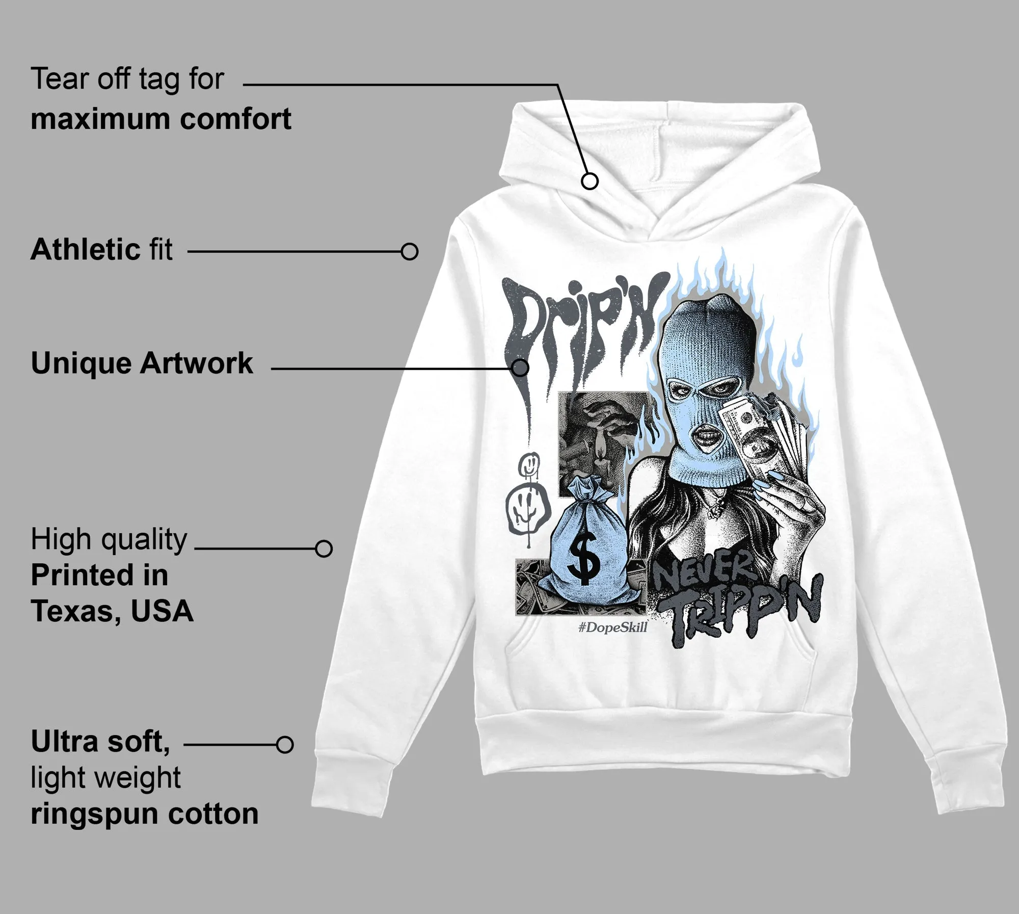 Cool Grey 11s DopeSkill Hoodie Sweatshirt Drip'n Never Tripp'n Graphic sold by Archiify product image thumbnail 3