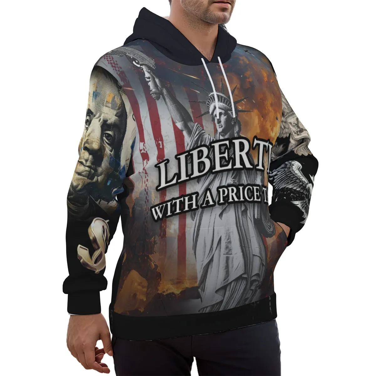 "LIBERTY" Eco-friendly All-Over Print Unisex Pullover Hoodie sold by Archiify product image thumbnail 4