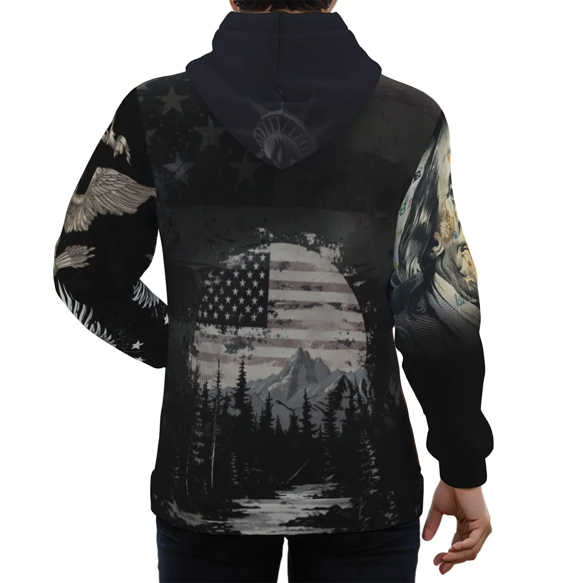 "LIBERTY" Eco-friendly All-Over Print Unisex Pullover Hoodie sold by Archiify product image thumbnail 5