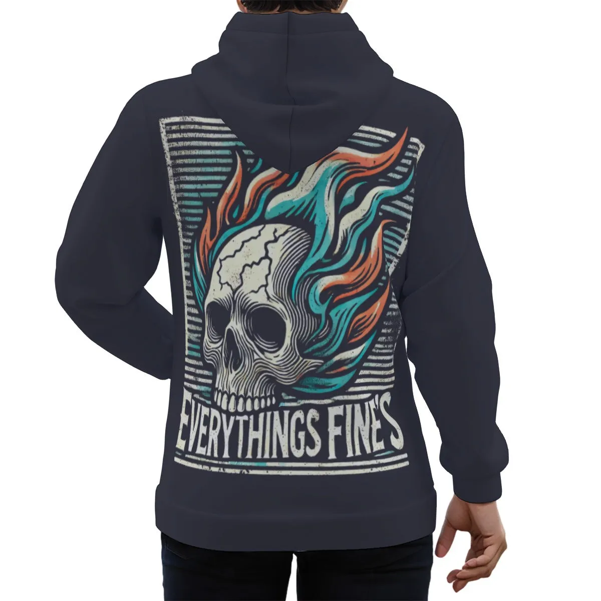 Flameskull Ⅲ Blue Eco-friendly All-Over Print Unisex Pullover Hoodie sold by Archiify product image thumbnail 5